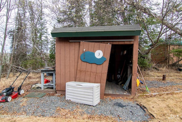 view of shed
