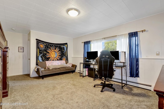 3550 Kachemak Cir, Anchorage, AK 99515 - carpeted office space with a baseboard radiator