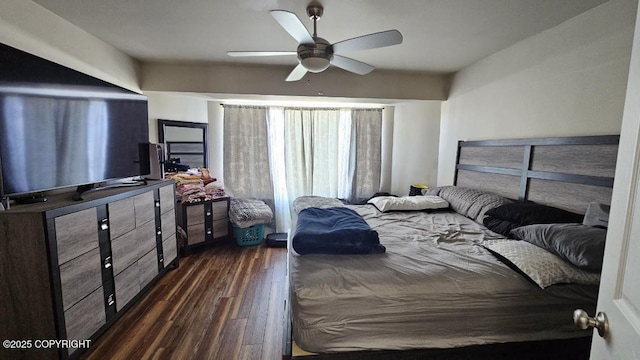 6244 Ophir Dr, Anchorage, AK 99504 - bedroom featuring dark wood-style flooring and ceiling fan