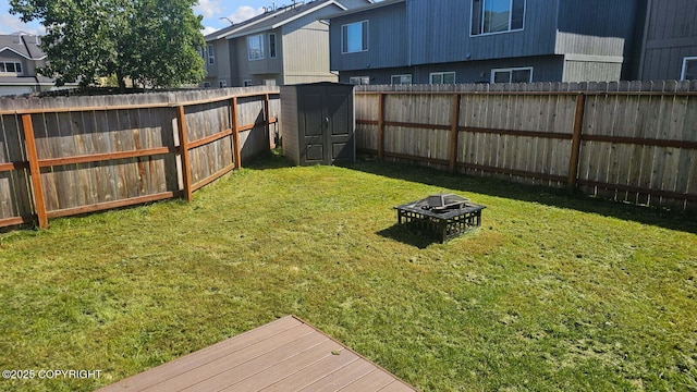 6244 Ophir Dr, Anchorage, AK 99504 - fenced backyard with an outdoor fire pit and a storage shed