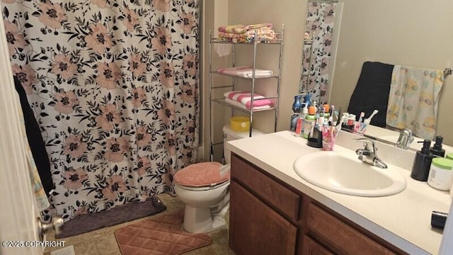 6244 Ophir Dr, Anchorage, AK 99504 - full bath with vanity, a shower with curtain, and tile patterned flooring