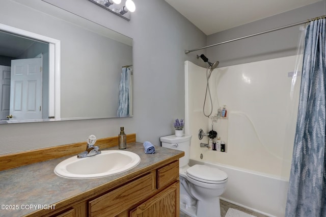 2460 Lochenshire Pl Unit 21, Anchorage, AK 99504 - full bathroom featuring vanity, toilet, and shower / bathtub combination with curtain