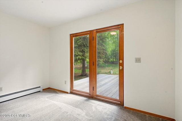 22309 Knik Vista St, Chugiak, AK 99567 - unfurnished room with baseboard heating, carpet flooring, and baseboards