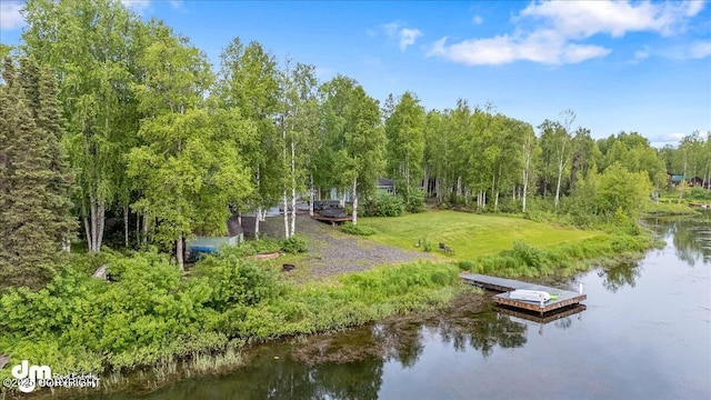 13598 N Willow Dr, Willow, AK 99688 - view of dock with a water view and a lawn