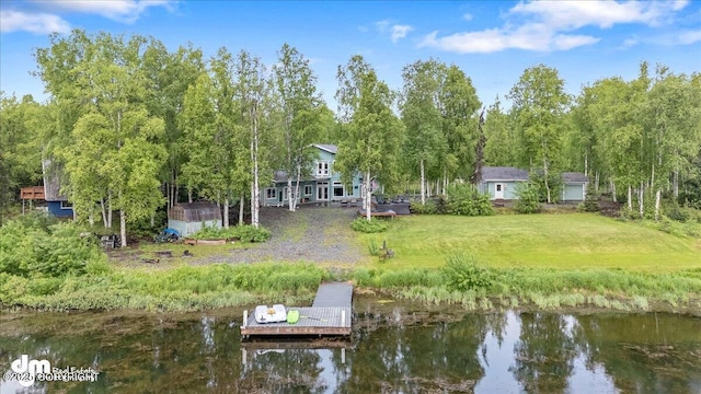 13598 N Willow Dr, Willow, AK 99688 - view of dock with a water view and a lawn