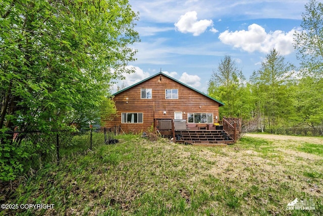 6537 Air Guard Rd, Anchorage, AK 99502 - back of house featuring a wooden deck