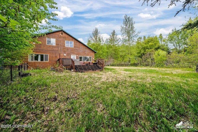 6537 Air Guard Rd, Anchorage, AK 99502 - rear view of house with a deck