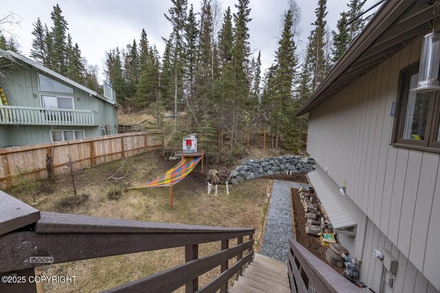 view of yard with fence