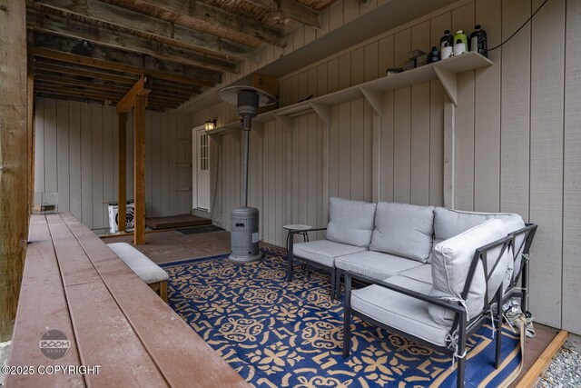 view of patio featuring an outdoor hangout area