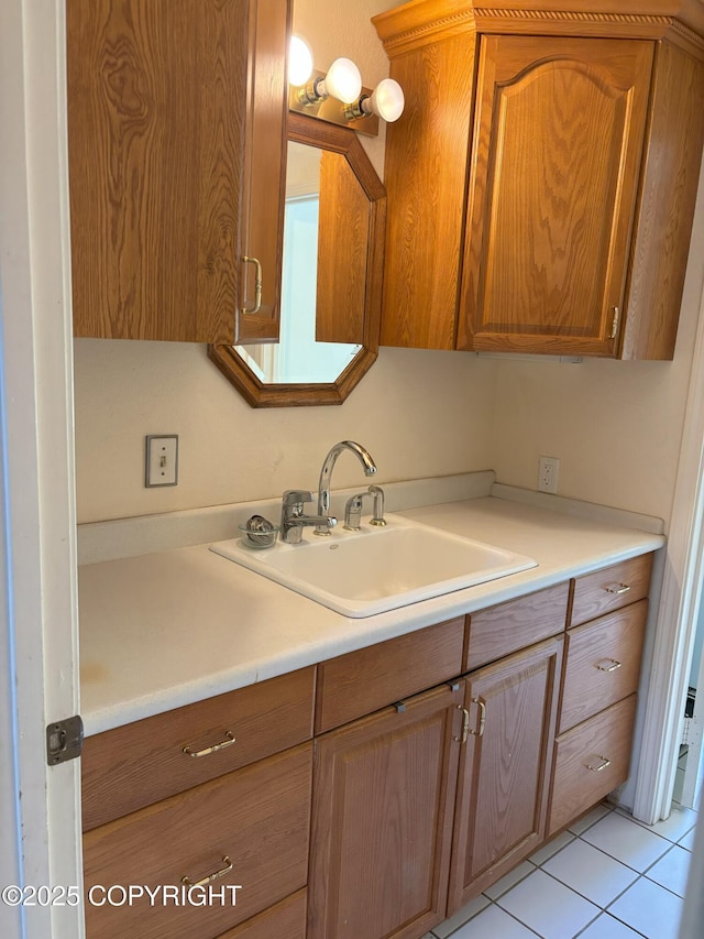 3210 Seawind Dr, Anchorage, AK 99516 - bathroom with vanity and tile patterned floors