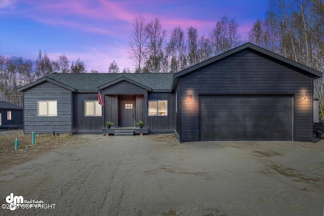 3460 S Shamrock St, Wasilla, AK 99623 - single story home featuring dirt driveway and a garage