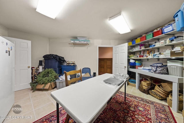 office area featuring light tile patterned flooring
