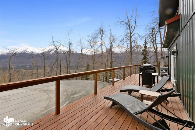 23231 Glacier View Dr, Eagle River, AK 99577 - deck with a mountain view