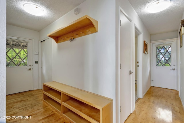 13120 Saunders Rd, Anchorage, AK 99516 - mudroom with a textured ceiling, light wood-type flooring, plenty of natural light, and a baseboard radiator