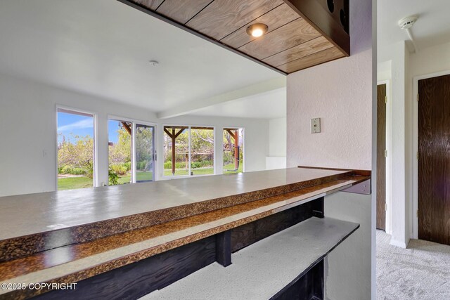 13120 Saunders Rd, Anchorage, AK 99516 - unfurnished dining area with light carpet and a textured wall