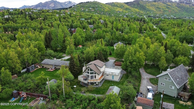 13120 Saunders Rd, Anchorage, AK 99516 - bird's eye view of a mountainous background and a forest