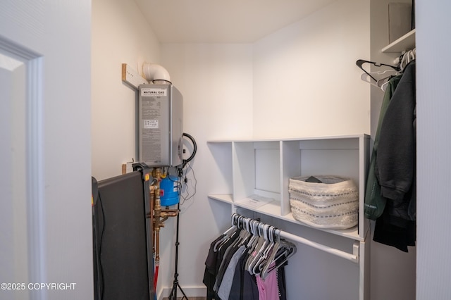 walk in closet with water heater