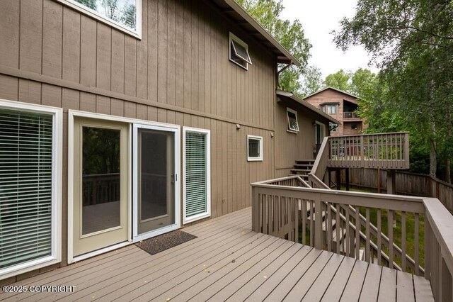 19532 Ostovia Cir, Eagle River, AK 99577 - wooden terrace featuring stairs