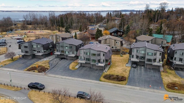 aerial view with a residential view