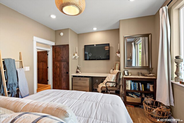 14009 W Big Lake Rd, Big Lake, AK 99652 - bedroom with wood finished floors and recessed lighting