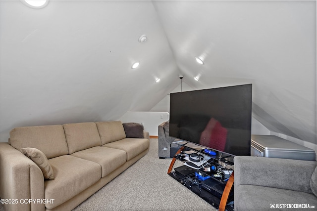 14009 W Big Lake Rd, Big Lake, AK 99652 - carpeted living room featuring lofted ceiling