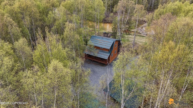49635 S Hunter Dr, Willow, AK 99688 - aerial view of property and surrounding area featuring a forest