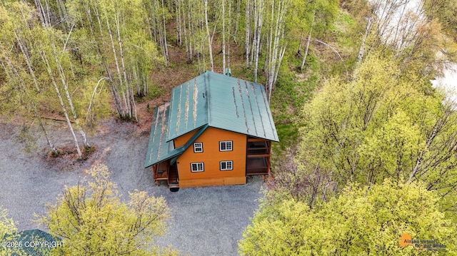 49635 S Hunter Dr, Willow, AK 99688 - aerial view of property and surrounding area with a heavily wooded area