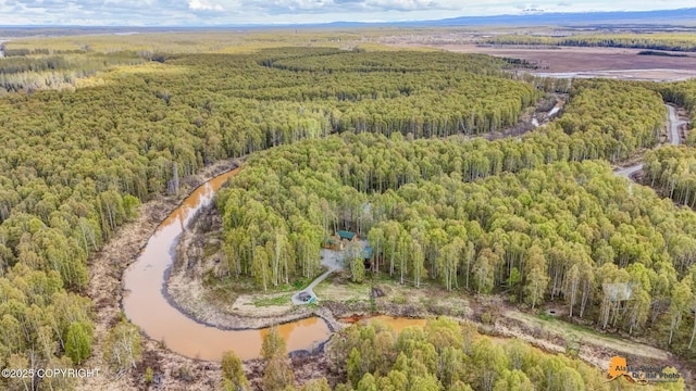 49635 S Hunter Dr, Willow, AK 99688 - aerial view of property and surrounding area featuring a forest