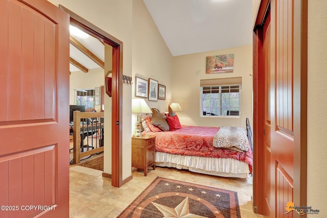 49635 S Hunter Dr, Willow, AK 99688 - bedroom featuring vaulted ceiling