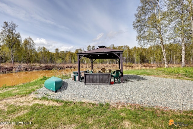 49635 S Hunter Dr, Willow, AK 99688 - view of yard featuring a gazebo and a wooded view