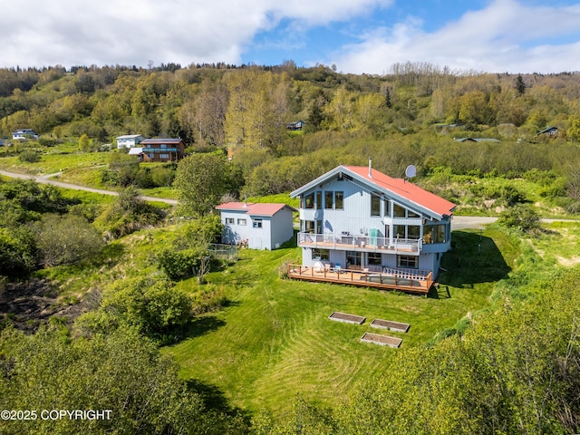 2435 Paradise Pl, Homer, AK 99603 - view from above of property with a forest