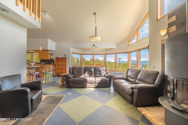 2435 Paradise Pl, Homer, AK 99603 - living area with high vaulted ceiling