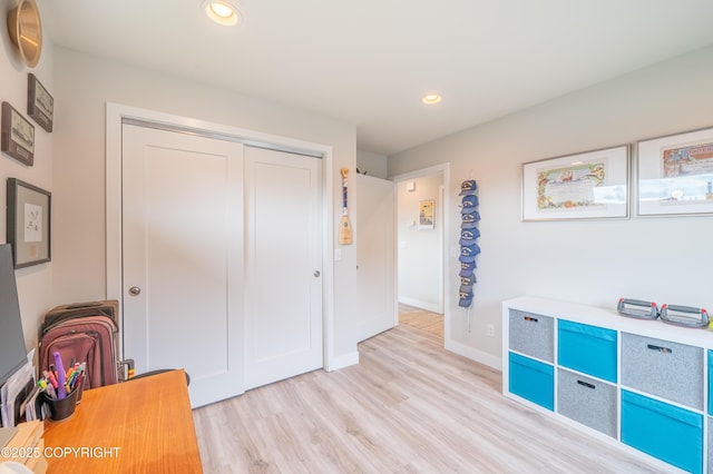 437 W Fairview Ave, Homer, AK 99603 - office area with light wood finished floors, recessed lighting, and baseboards