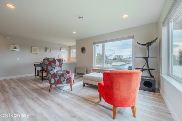 437 W Fairview Ave, Homer, AK 99603 - living room with light wood finished floors, healthy amount of natural light, recessed lighting, and baseboards
