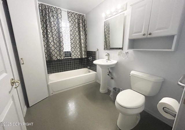3698 Poppy Cir, Homer, AK 99603 - full bathroom with a tub to relax in, toilet, baseboards, and a shower