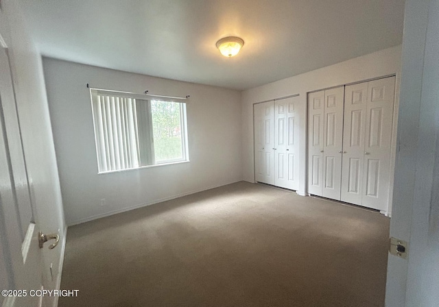 3698 Poppy Cir, Homer, AK 99603 - unfurnished bedroom with multiple closets, carpet floors, and baseboards