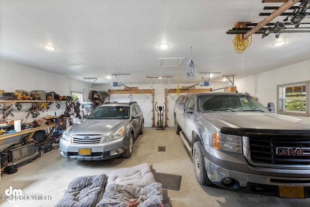 garage featuring a garage door opener