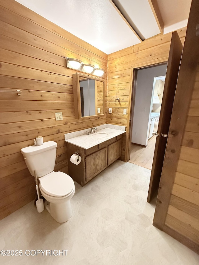 12399 Blackberry Ln, Ketchikan, AK 99901 - bathroom with wood walls and vanity