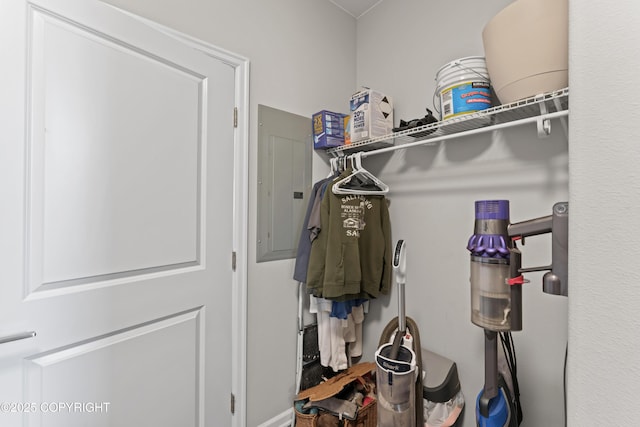 spacious closet with electric panel