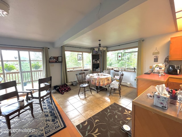 view of tiled dining room