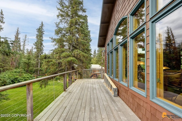 16900 Ransom Ridge Rd, Anchorage, AK 99516 - wooden deck featuring a lawn
