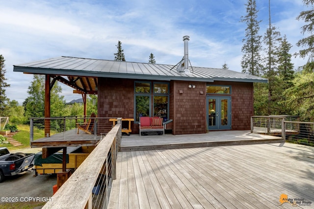 16900 Ransom Ridge Rd, Anchorage, AK 99516 - wooden terrace featuring french doors