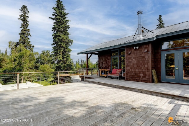 16900 Ransom Ridge Rd, Anchorage, AK 99516 - wooden deck with french doors
