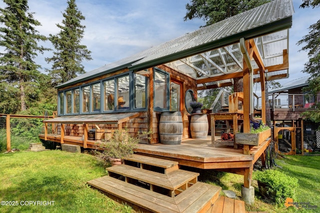 16900 Ransom Ridge Rd, Anchorage, AK 99516 - wooden terrace featuring a lawn