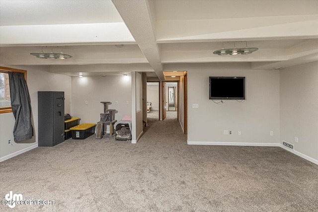 10209 Colville St, Eagle River, AK 99577 - finished basement featuring carpet floors, baseboards, and visible vents