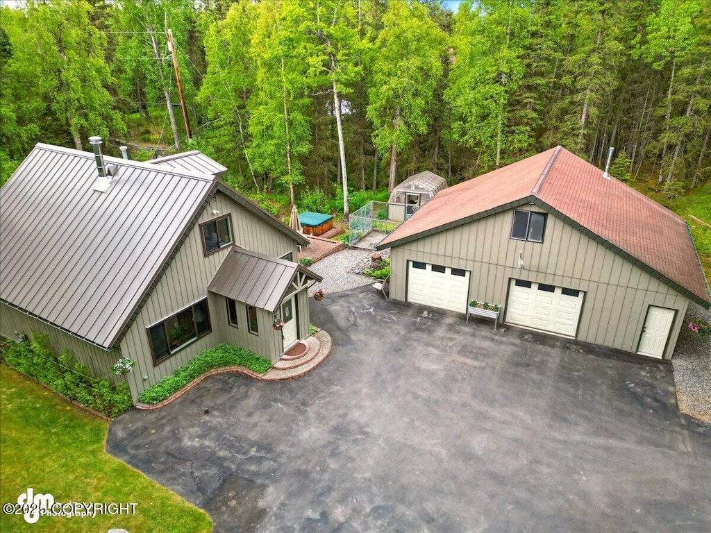 5300 E 100th Ave, Anchorage, AK 99507 - aerial view of property and surrounding area featuring a forest