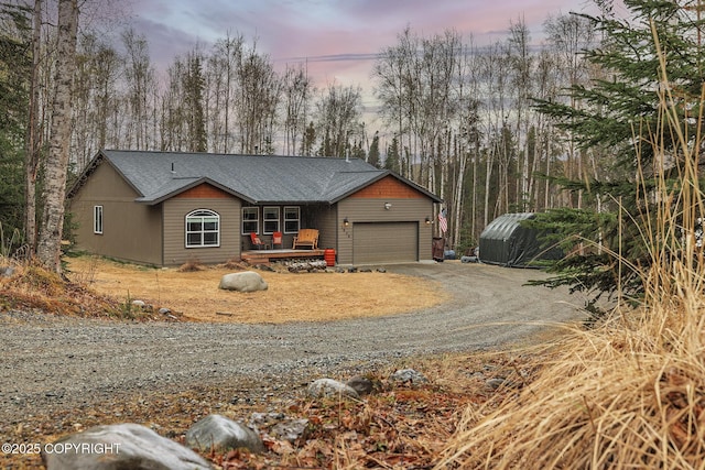 3604 N Copperspike St, Wasilla, AK 99623 - ranch-style house with driveway and an attached garage