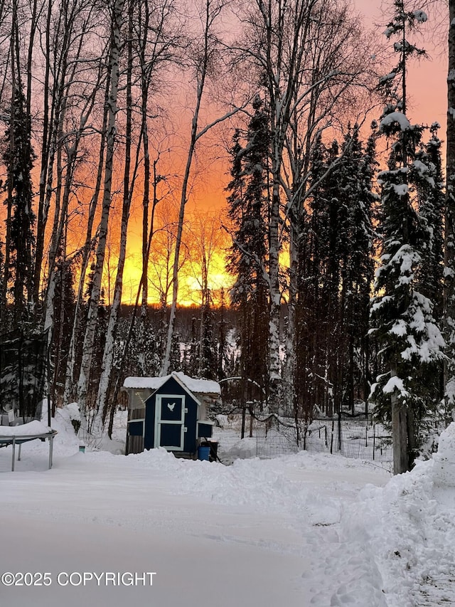 3604 N Copperspike St, Wasilla, AK 99623 - surrounding community featuring a shed, an outdoor structure, and fence