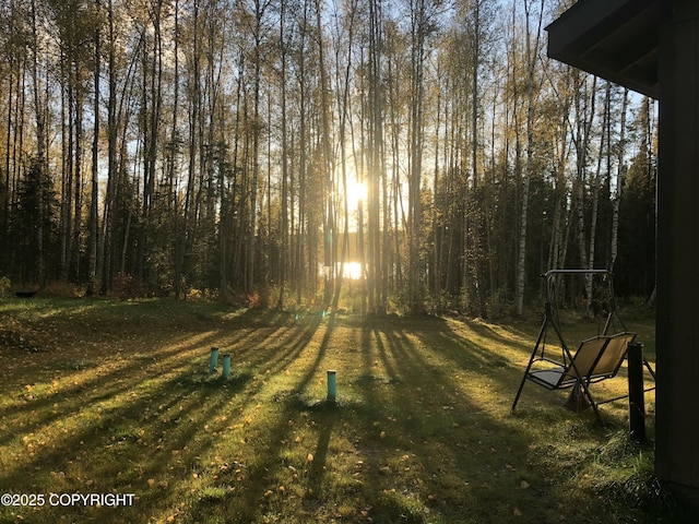 3604 N Copperspike St, Wasilla, AK 99623 - view of grassy yard featuring a view of trees