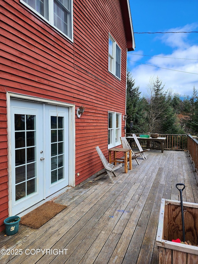 deck with french doors